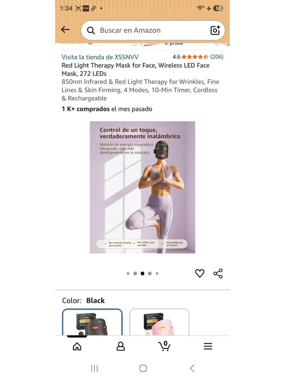 XSSNVV LED Light Therapy Face Mask SKB-2418 Wireless 4 Modes New Sealed